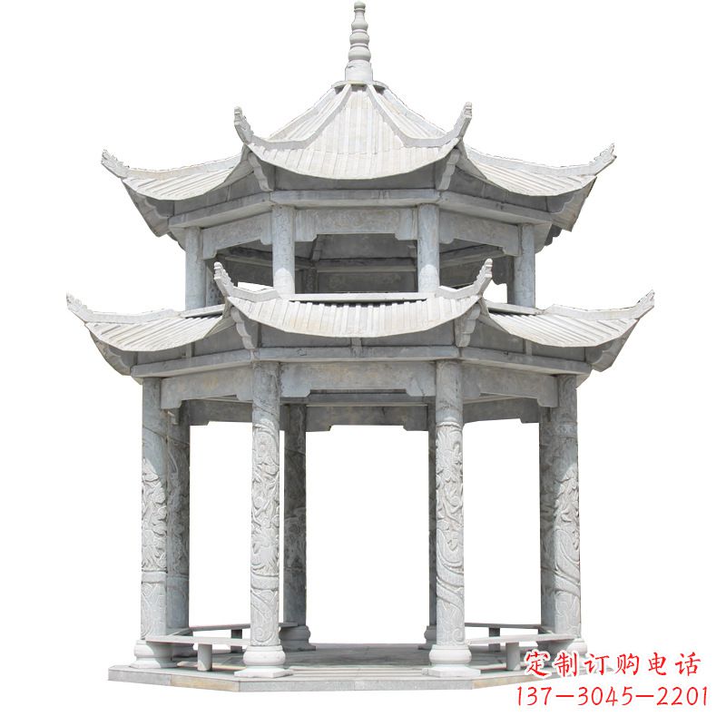 贵州大理石古建凉亭雕塑