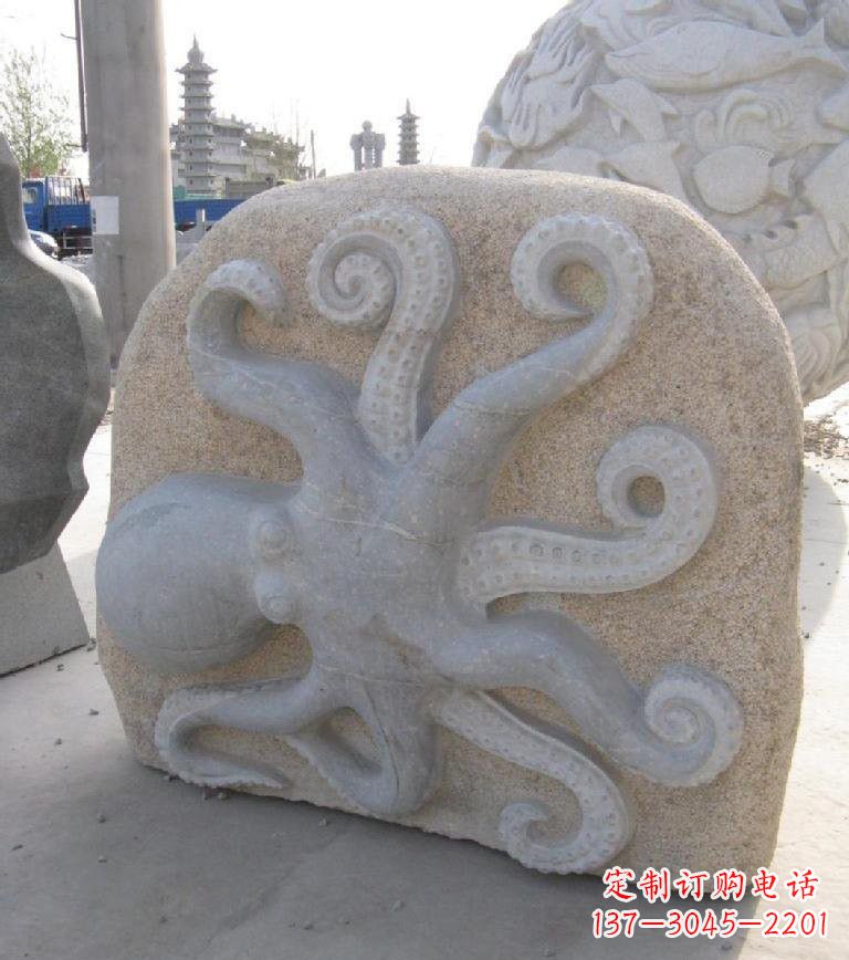 贵州精美大理石章鱼雕塑