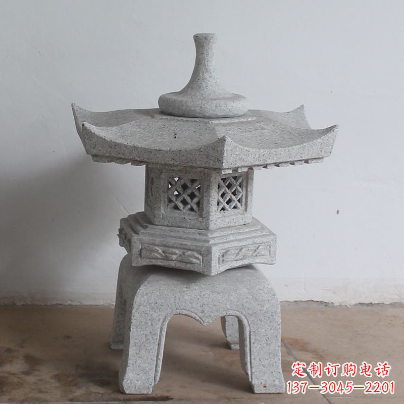 贵州传统中式雕塑大理石石灯