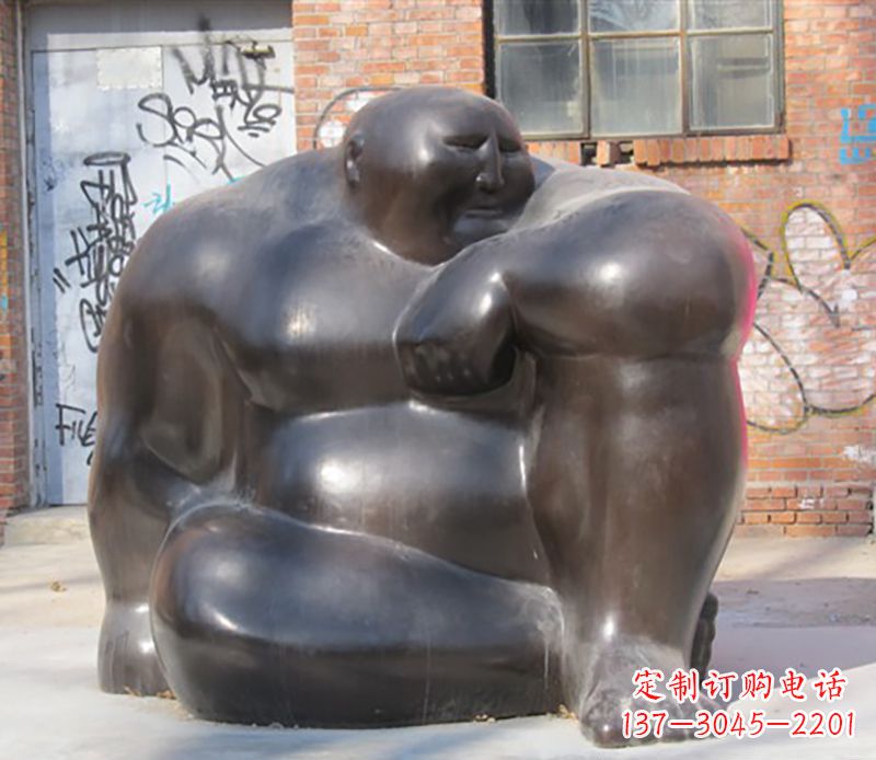 贵州铜雕大胖子男人雕塑