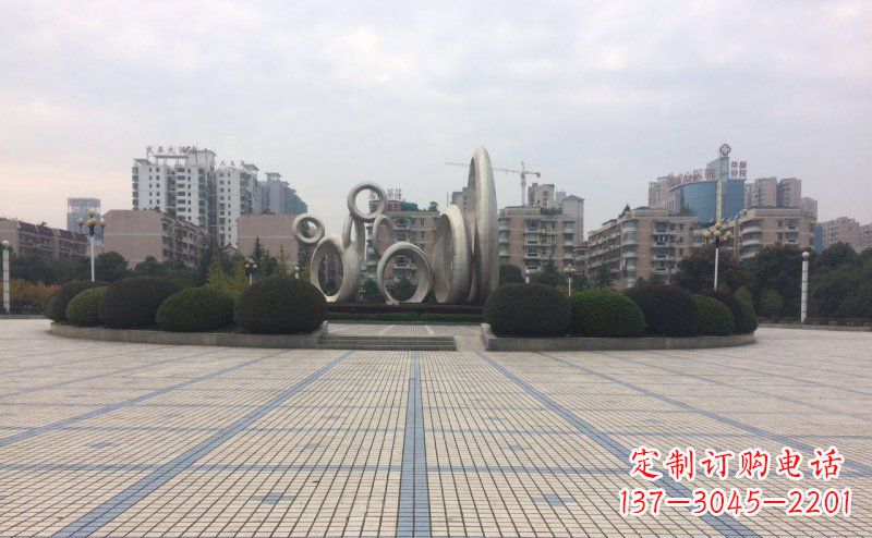 贵州中领雕塑不锈钢圆环雕塑