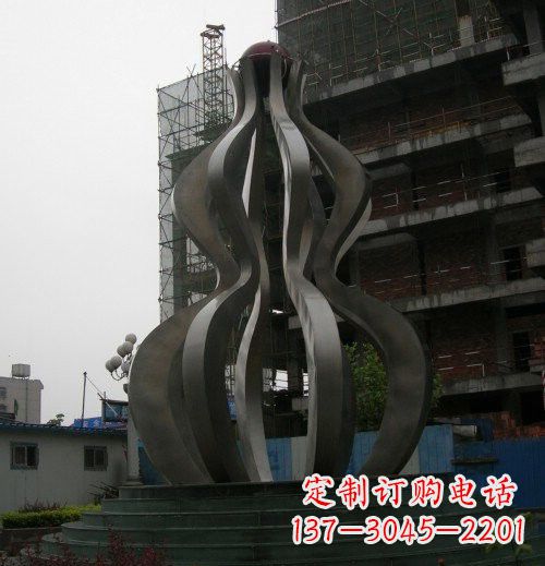 贵州优雅大气的不锈钢葫芦雕塑
