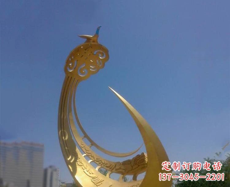 贵州不锈钢创意凤凰雕塑