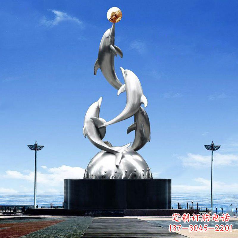 贵州引领潮流的不锈钢海豚雕塑