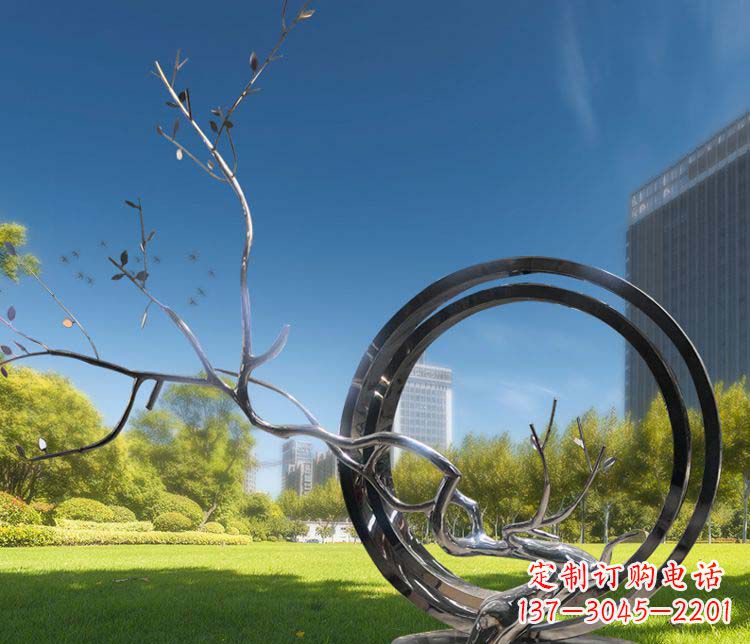 贵州超大不锈钢环形景观雕塑