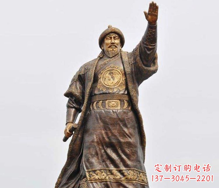 贵州传承历史的风采成吉思汗铜雕