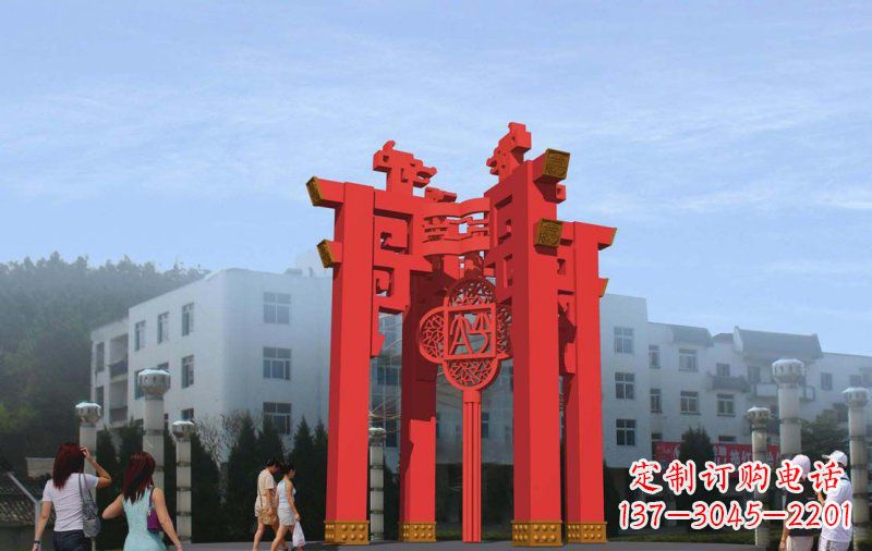 贵州不锈钢灯笼雕塑