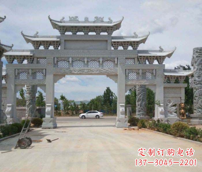 贵州精美大型村口牌坊石雕