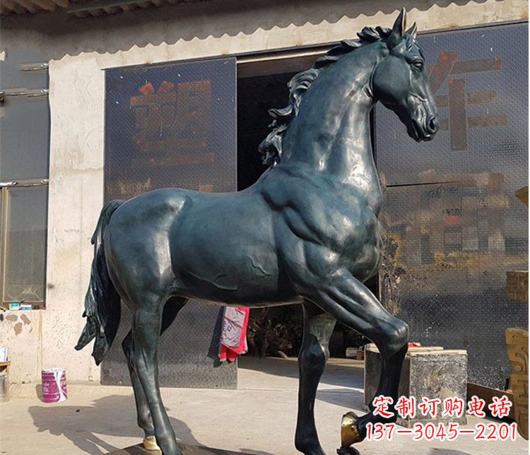 贵州大型公园铸铜马雕塑 (2)