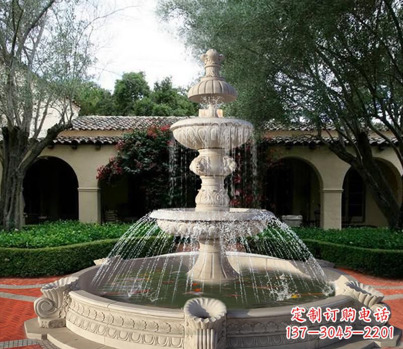 贵州绚丽的喷泉石雕塑
