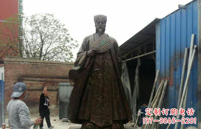 贵州典雅大型立式诸葛亮铜雕