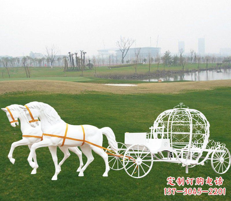 贵州大型欧式马车动物玻璃钢雕塑
