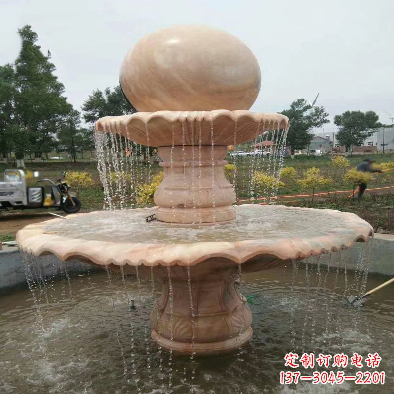 贵州大型石材风水球-公园园林水景喷泉雕塑