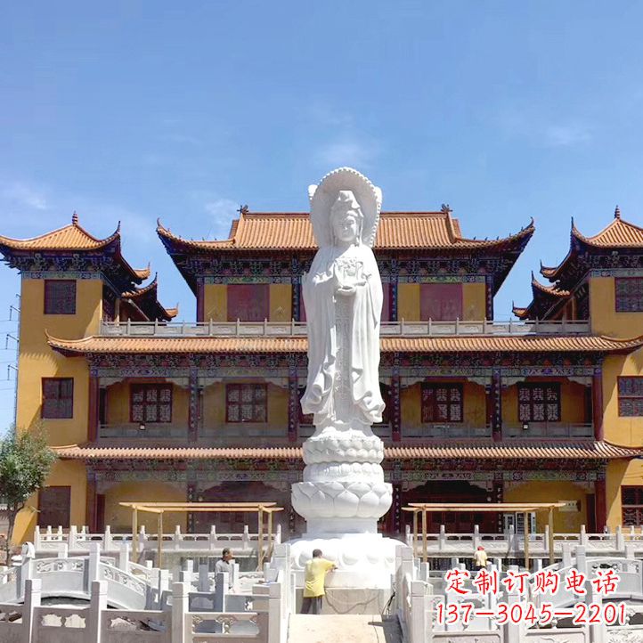 贵州精美汉白玉观音石雕塑