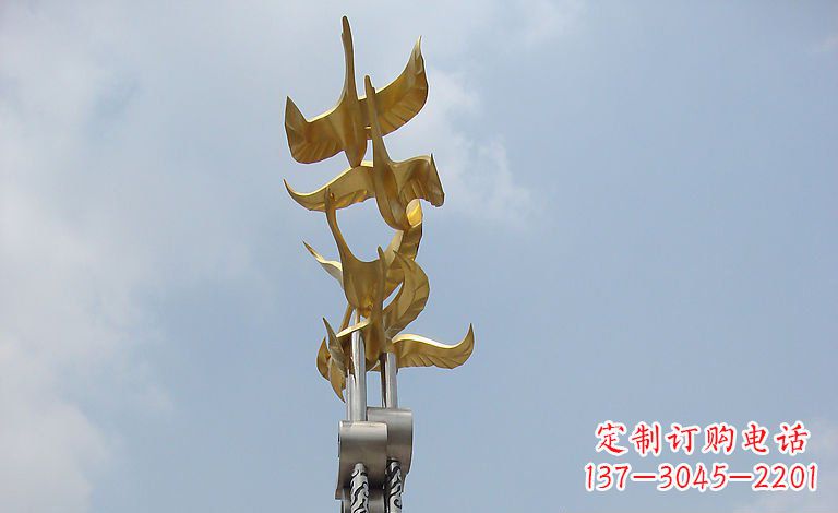 贵州大雁不锈钢雕塑—梦想之羽