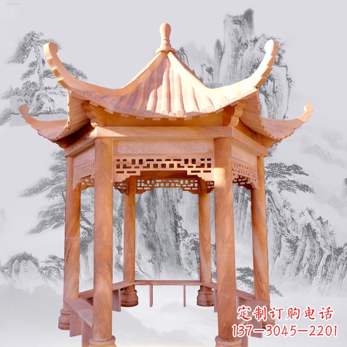 贵州优雅大理石雕刻凉亭