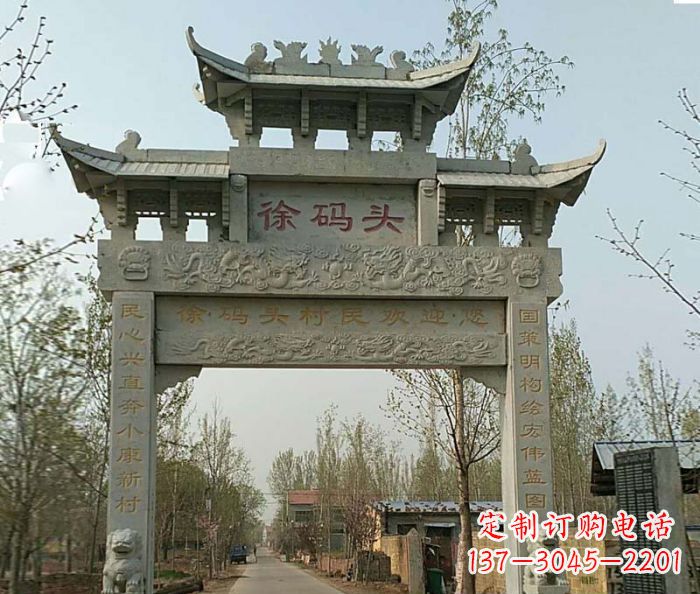 贵州精美纯手工大理石牌坊雕塑
