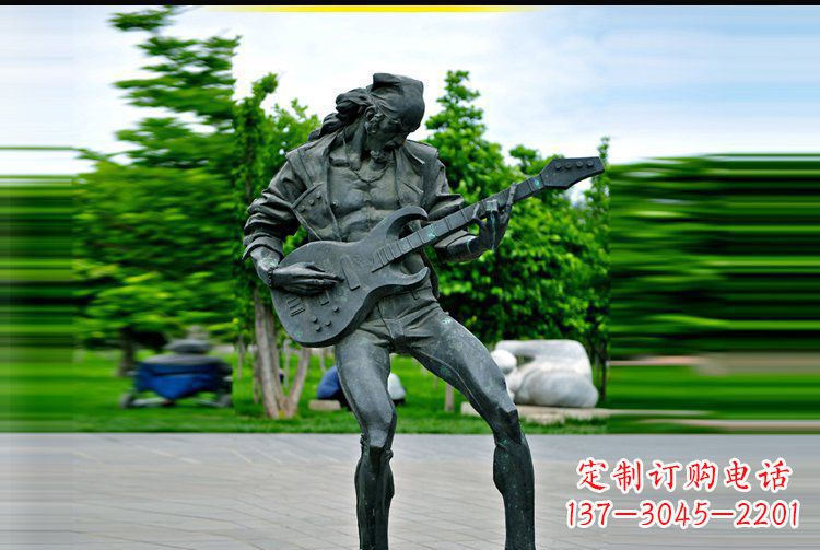 贵州铜雕吉他景观雕塑