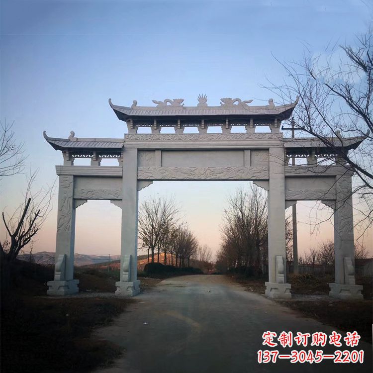 贵州品质卓越的道路三门石牌坊雕塑