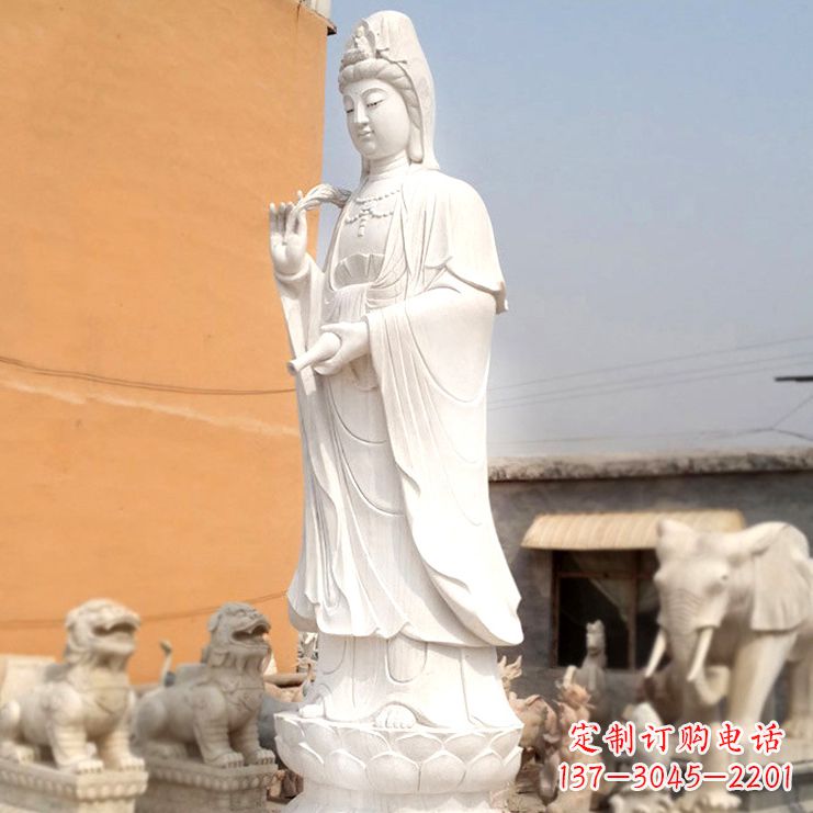 贵州滴水观音汉白玉石雕佛像