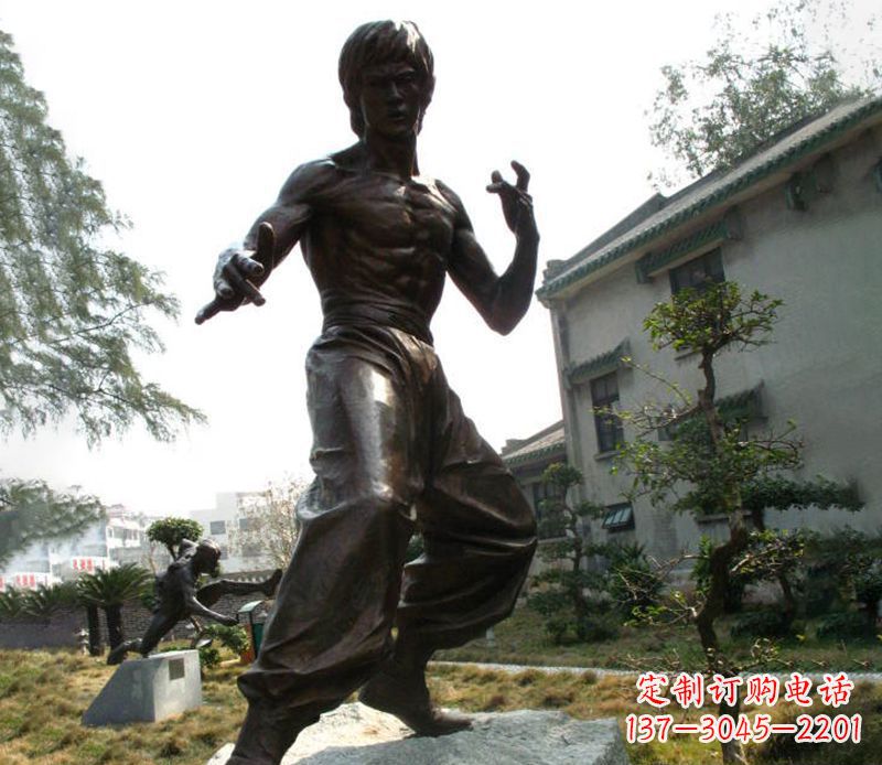 贵州电影名人李小龙铜雕