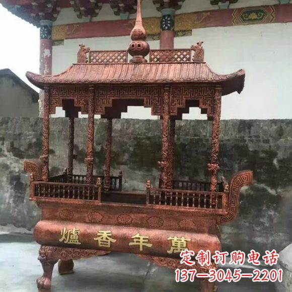 贵州雕刻蝙蝠铜香炉