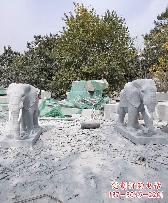 贵州优雅精美大象石雕