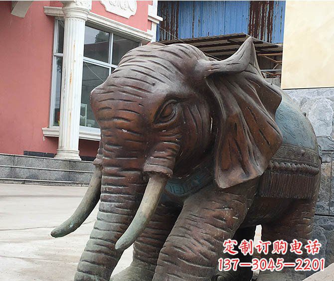 贵州动物大象公园铜雕摆件