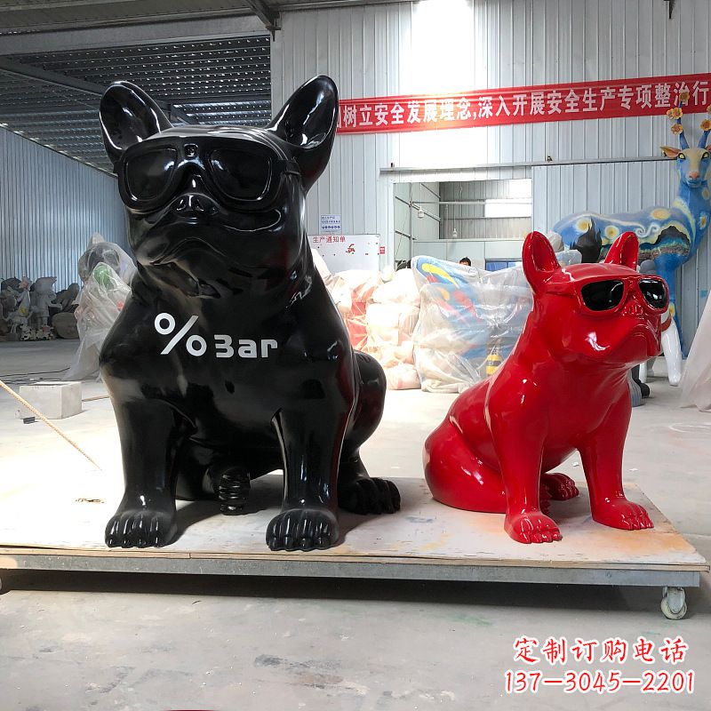 贵州精致可爱的不锈钢斗牛犬雕塑