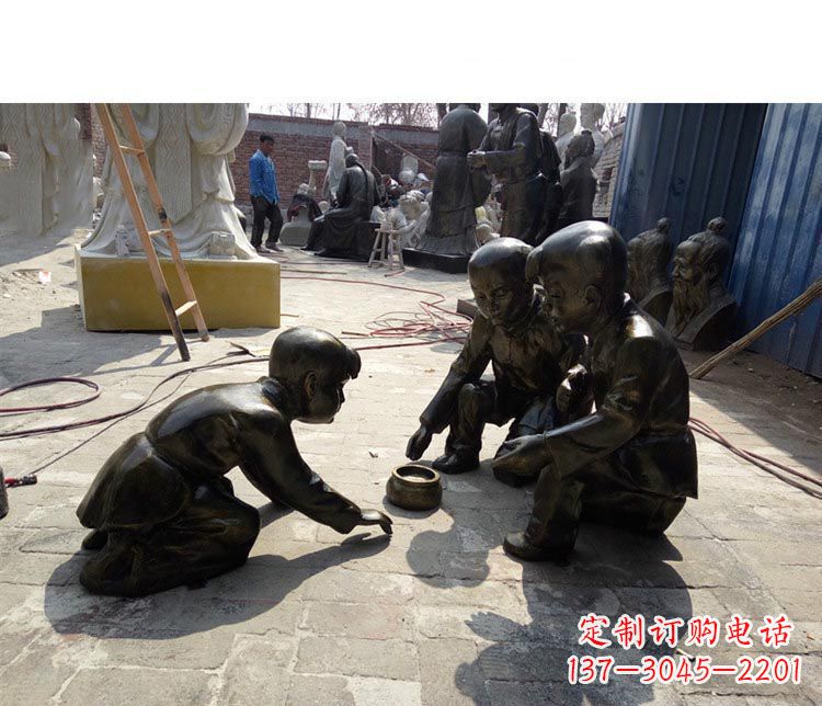 贵州斗蛐蛐铜雕 儿童系列