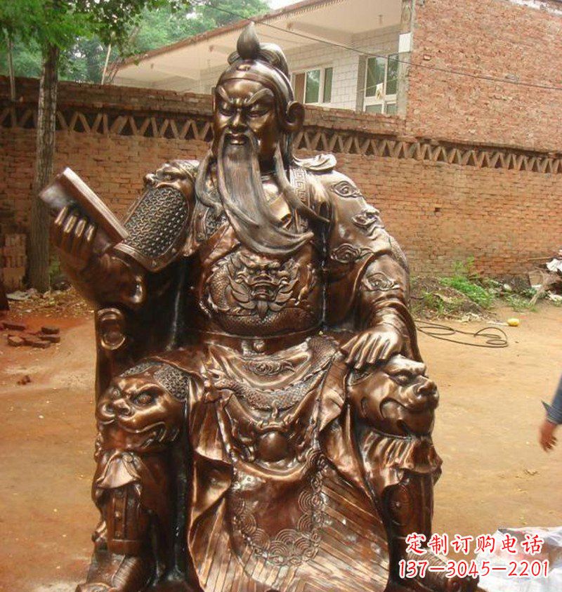 贵州传承古典文化,唯美古典雕塑-关公铜雕