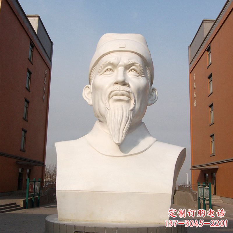 贵州杜甫石雕像-学校校园历史名人唐代著名诗人头像