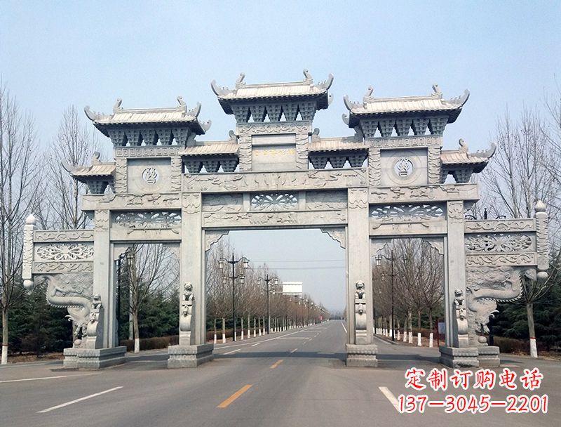 贵州锻铜雕塑 雕塑石雕牌坊