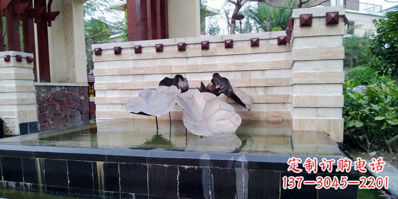 贵州锻铜荷叶雕塑