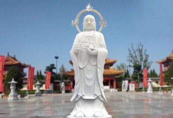 贵州大理石地藏菩萨雕塑象征佛法的传承