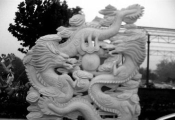 贵州精美大理石双龙雕塑