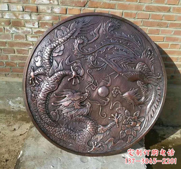 贵州传统工艺锻铜龙凤雕塑