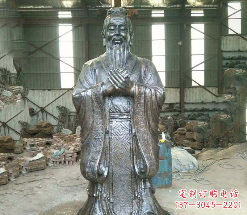 贵州锻铜校园老子人物雕塑