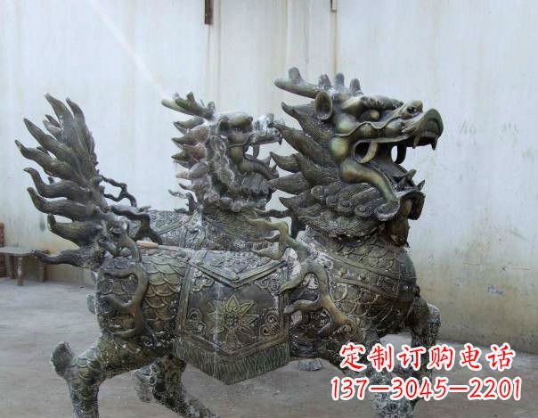 贵州精致手工铜麒麟雕塑