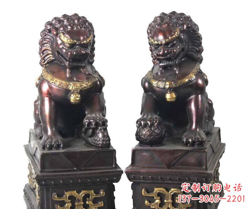 贵州对狮狮子铜雕