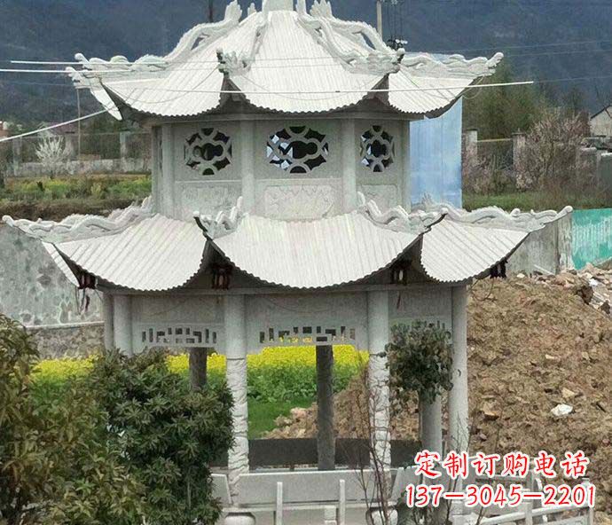 贵州多层仿古凉亭石雕 (2)