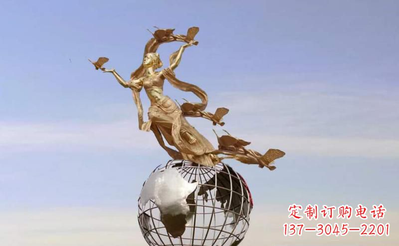 贵州多斯广场不锈钢地球雕塑