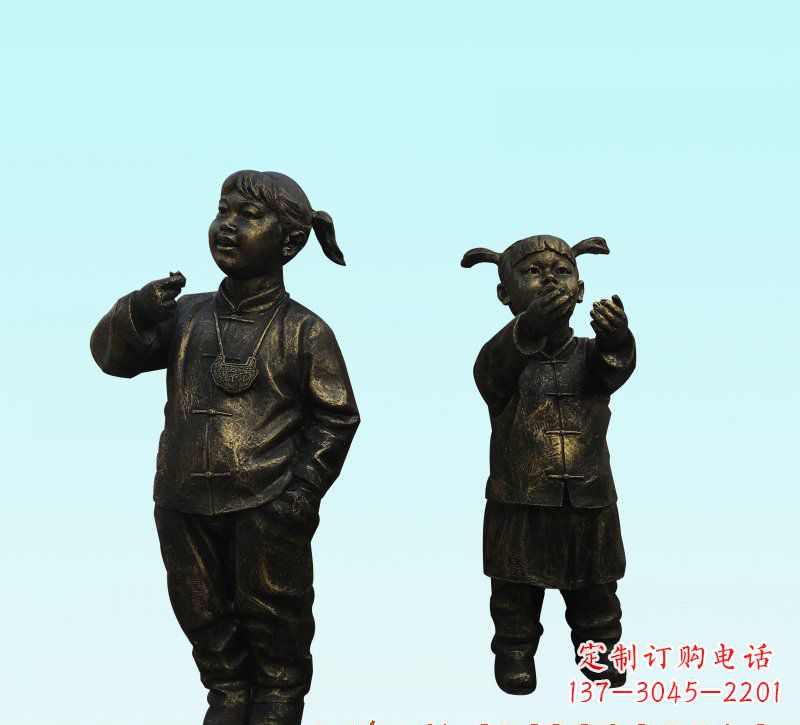 贵州儿童人物铜雕
