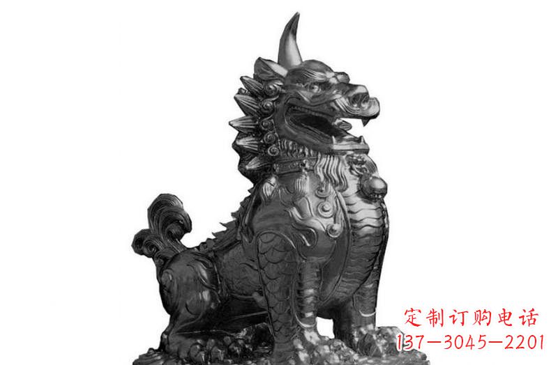 贵州独角兽铜雕塑,精美细腻传统工艺