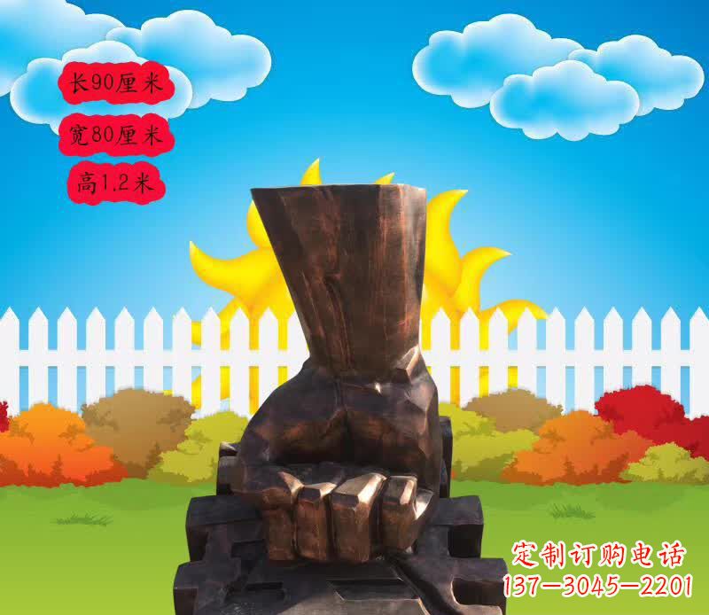 贵州法治拳头铜雕