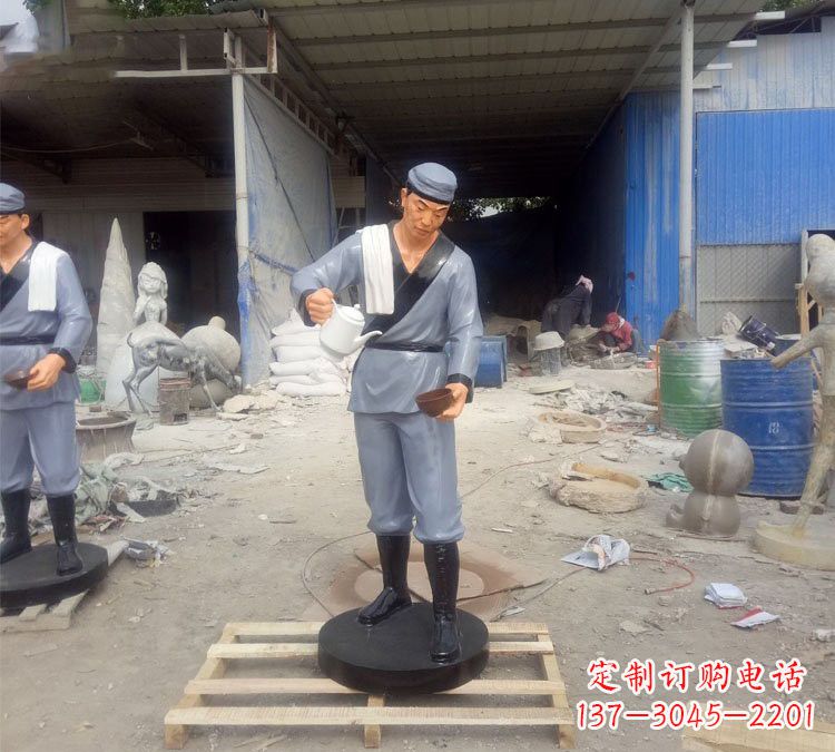 贵州铝合金仿真店小二雕塑