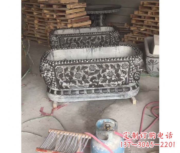 贵州方形仿古石水缸 (2)