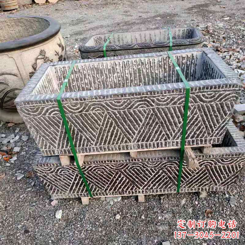 贵州方形手工雕刻石槽