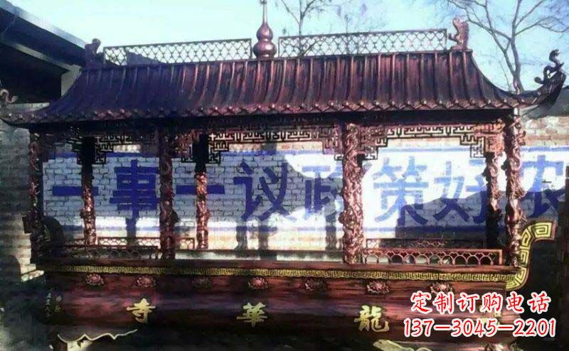贵州方形寺庙香炉铜雕 (2)