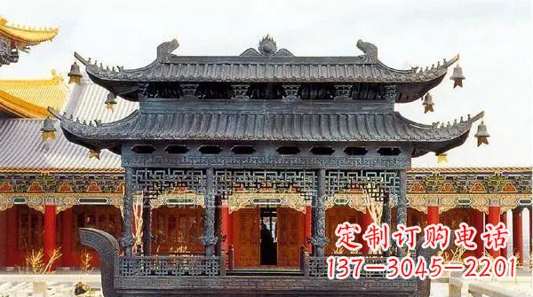 贵州方形寺庙香炉铜雕 (3)